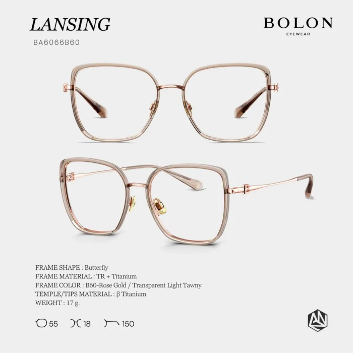 แว่นตา BOLON LANSING BA6066 – ทรง Butterfly สวยหวาน เรียบหรูสไตล์โมเดิร์น - Image 4