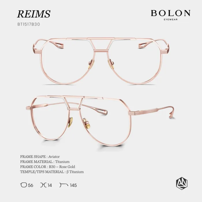 แว่นตา BOLON REIMS BT1517 – ทรง Aviator ผสานความเท่และความเรียบหรู - Image 4