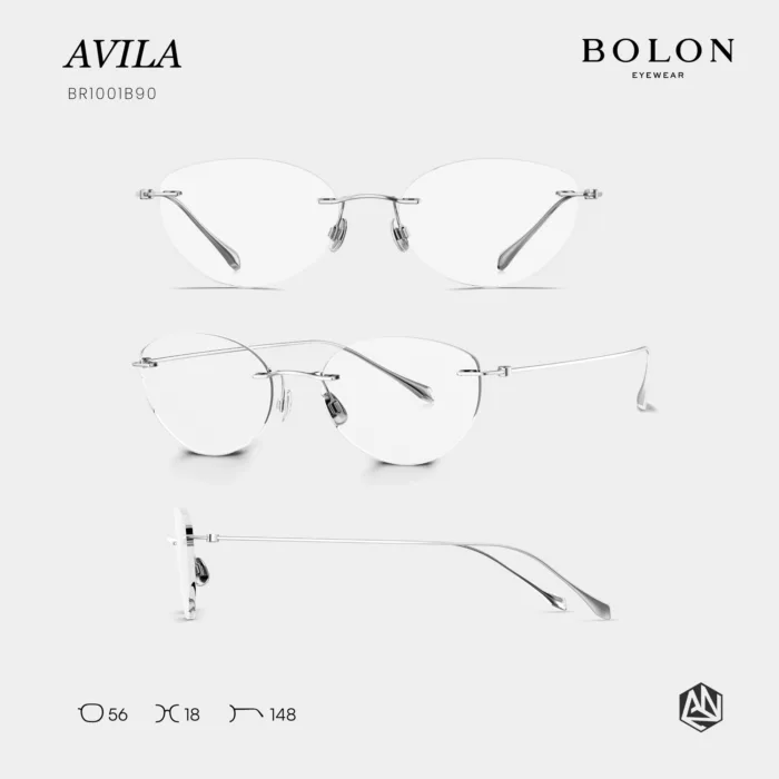 แว่นตา BOLON AVILA BR1001 – ทรง Cat-eye ไร้ขอบ น้ำหนักเบา สไตล์มินิมอล - Image 7