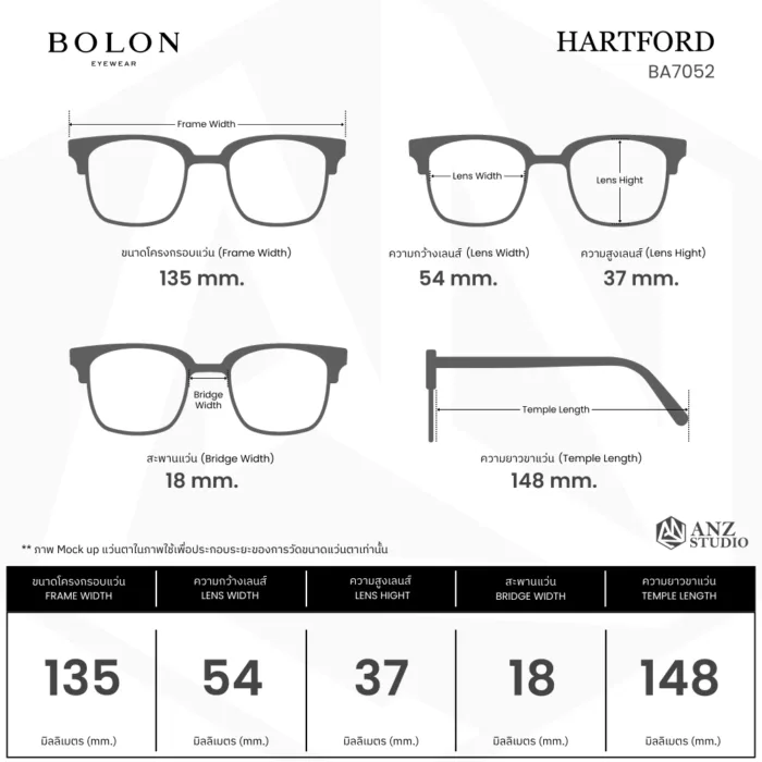 แว่นตา BOLON HARTFORD BA7052 – ทรง Oval เรียบหรู น้ำหนักเบา - Image 6