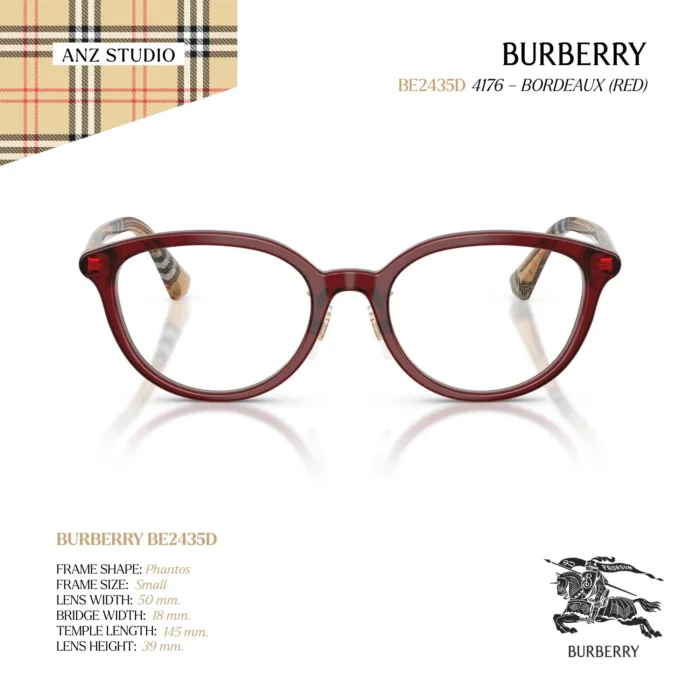 กรอบแว่นตา BURBERRY รุ่น BE2435D ทรง Phantos ขาแว่นลาย Burberry Check ของแท้ รับประกัน 2 ปี - Image 11