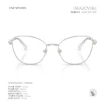 กรอบแว่นตา SWAROVSKI รุ่น SK1034 ทรง Cat Eye ประดับคริสตัล 3 เม็ด ของแท้ รับประกัน 2 ปี - Image 3