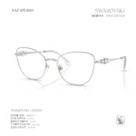 กรอบแว่นตา SWAROVSKI รุ่น SK1034 ทรง Cat Eye ประดับคริสตัล 3 เม็ด ของแท้ รับประกัน 2 ปี - Image 4