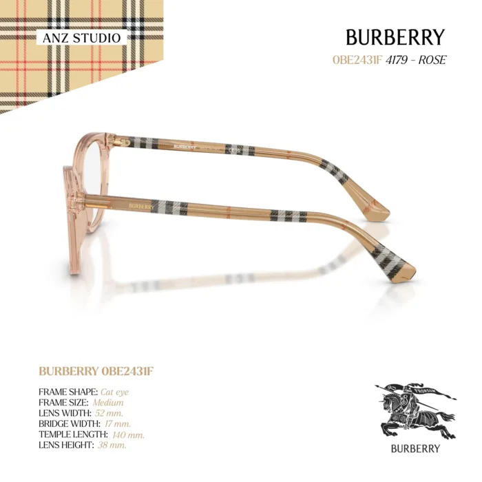 กรอบแว่นตา BURBERRY รุ่น 0BE2431F ทรง Cat Eye ขาแว่นลาย Burberry Check ของแท้ รับประกัน 2 ปี - Image 4