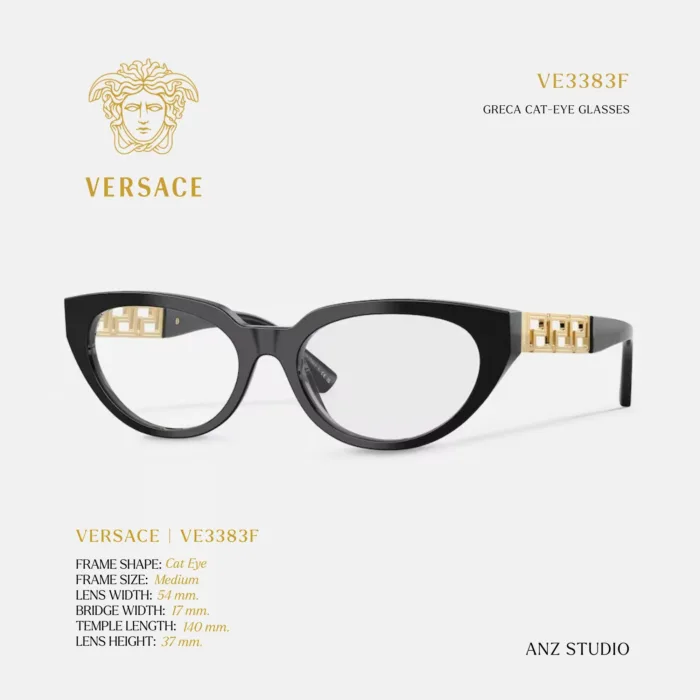 กรอบแว่นตา VERSACE รุ่น VE3383F ทรง Cat Eye พร้อมขาโลหะลาย Greca ของแท้ รับประกัน 2 ปี - Image 5
