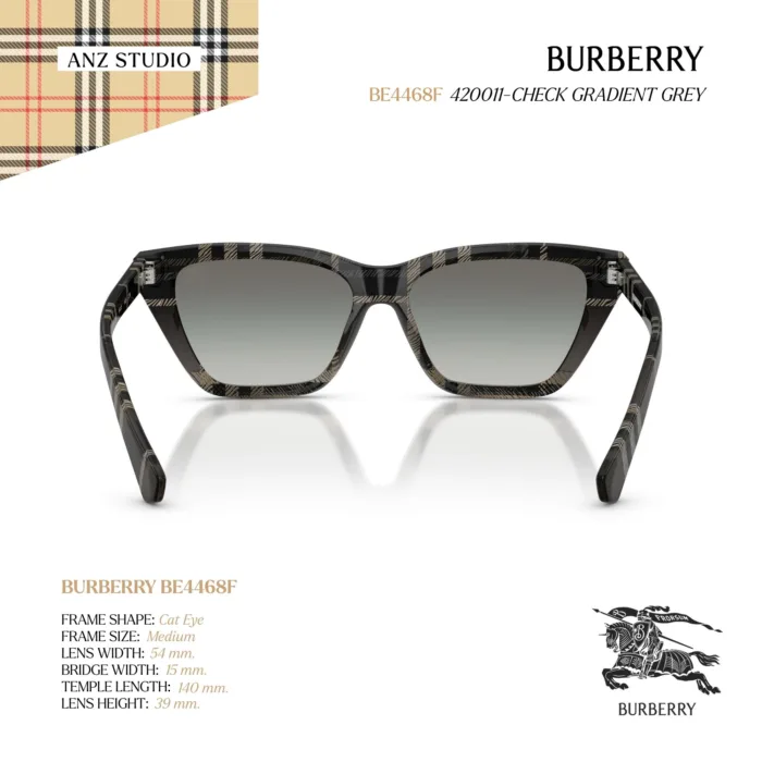 แว่นกันแดด BURBERRY รุ่น BE4468F ทรง Cat Eye ลาย Burberry Check Gradient ของแท้ รับประกัน 2 ปี - Image 5