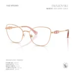 กรอบแว่นตา SWAROVSKI รุ่น SK1034 ทรง Cat Eye ประดับคริสตัล 3 เม็ด ของแท้ รับประกัน 2 ปี - Image 7