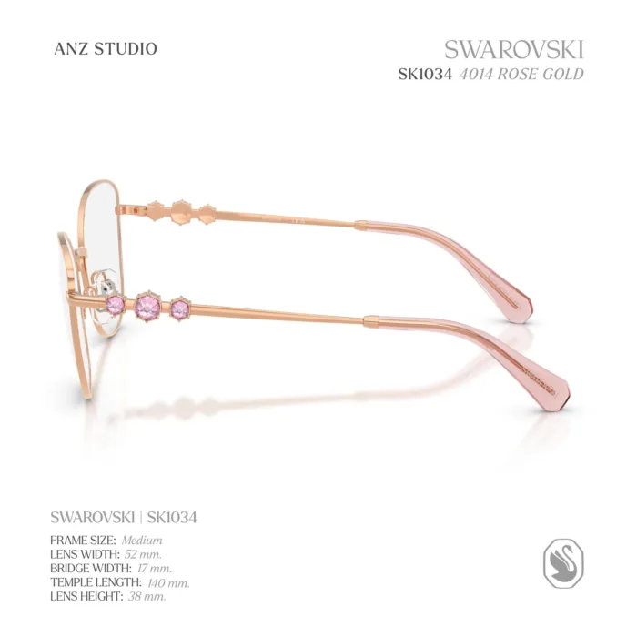 กรอบแว่นตา SWAROVSKI รุ่น SK1034 ทรง Cat Eye ประดับคริสตัล 3 เม็ด ของแท้ รับประกัน 2 ปี - Image 8