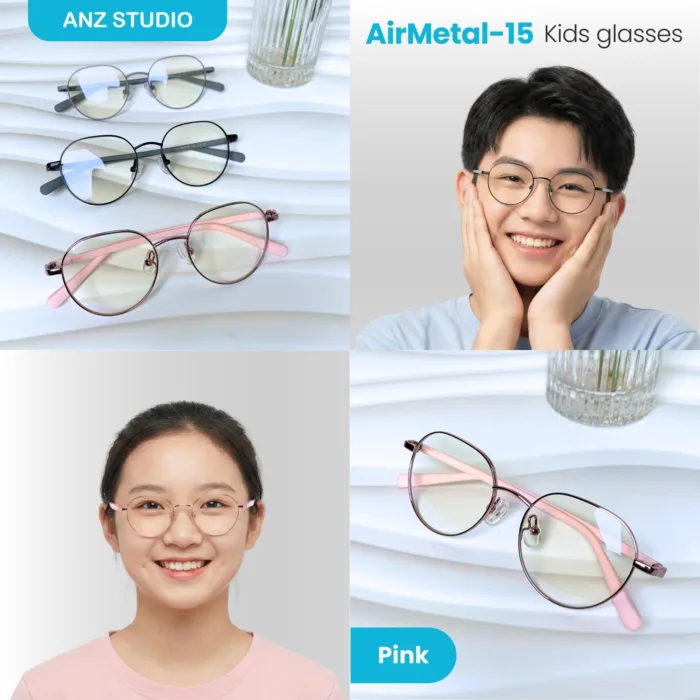 แว่นตาพร้อมเลนส์กรองแสง ANZ รุ่น AirMetal-15  สำหรับเด็ก 12–18 ปี - Image 9