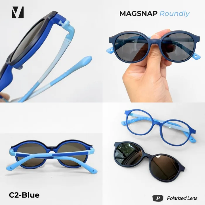 แว่นตาเด็กกรองแสงสีฟ้า vanta. MagSnap Roundly พร้อม Clip-on แม่เหล็ก Polarized UV400 อายุ 6–12 ปี - Image 9