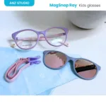 กรอบแว่นตา ANZ MagSnap Ray 2in1 พร้อมคลิปออนกันแดดแม่เหล็ก Polarized สำหรับเด็ก 6–12 ปี - Image 9