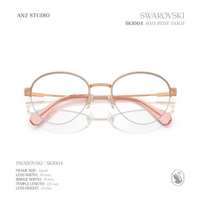 กรอบแว่นตา SWAROVSKI รุ่น SK1004 ทรง Phantos กรอบบางประดับคริสตัล ของแท้ รับประกัน 2 ปี - Image 12