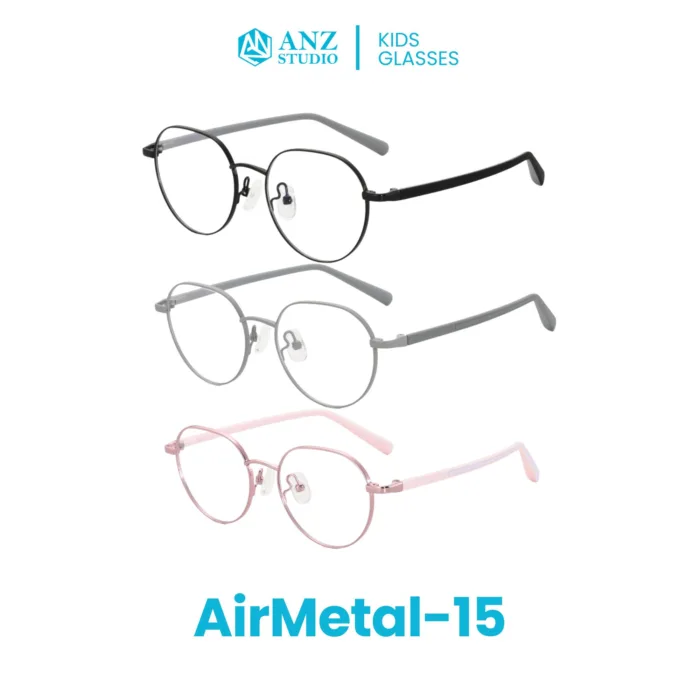 แว่นตาพร้อมเลนส์กรองแสง ANZ รุ่น AirMetal-15  สำหรับเด็ก 12–18 ปี - Image 8