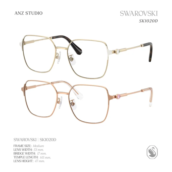 กรอบแว่นตา SWAROVSKI รุ่น SK1020D ทรง Irregular ประดับคริสตัล Octagon ของแท้ รับประกัน 2 ปี - Image 2