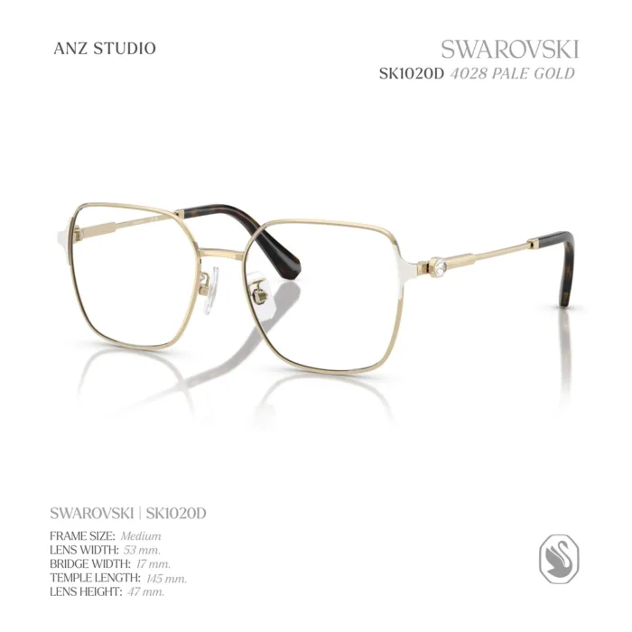 กรอบแว่นตา SWAROVSKI รุ่น SK1020D ทรง Irregular ประดับคริสตัล Octagon ของแท้ รับประกัน 2 ปี - Image 3