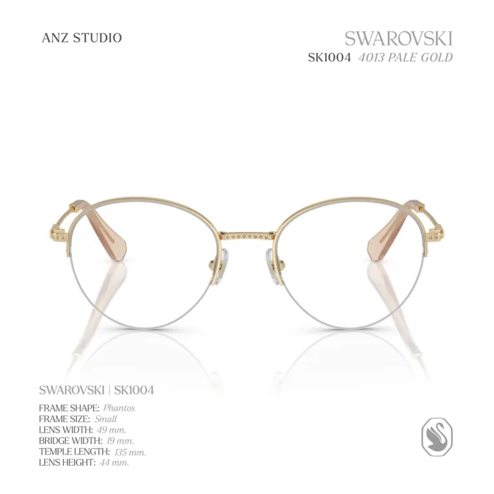 กรอบแว่นตา SWAROVSKI รุ่น SK1004 ทรง Phantos กรอบบางประดับคริสตัล ของแท้ รับประกัน 2 ปี - Image 3
