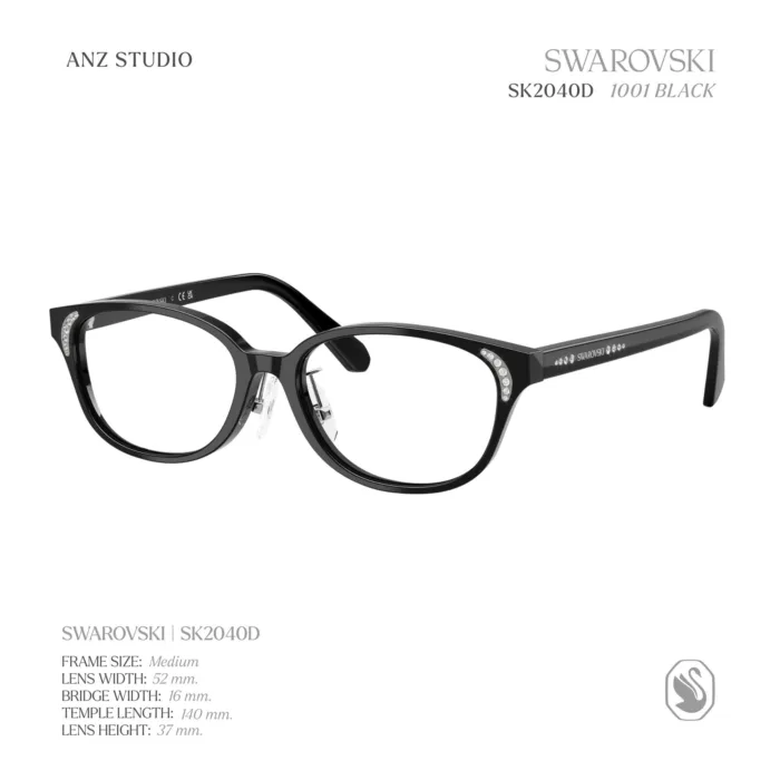 กรอบแว่นตา SWAROVSKI รุ่น SK2040D ทรง Oval ดีไซน์เรียบหรูด้วยกรอบผสมโลหะและอะซิเตท ของแท้ รับประกัน 2 ปี - Image 4
