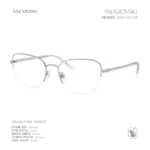 กรอบแว่นตา SWAROVSKI รุ่น SK1023 ทรง Cat Eye กึ่งไร้ขอบ พร้อมบานพับประดับคริสตัล Pavé ของแท้ รับประกัน 2 ปี - Image 8