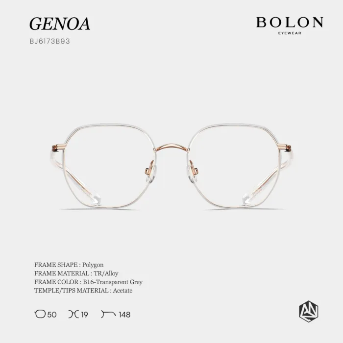 แว่นตา BOLON GENOA BJ6173 – ทรง Polygon บางเฉียบ สง่างามทุกมุมมอง - Image 2