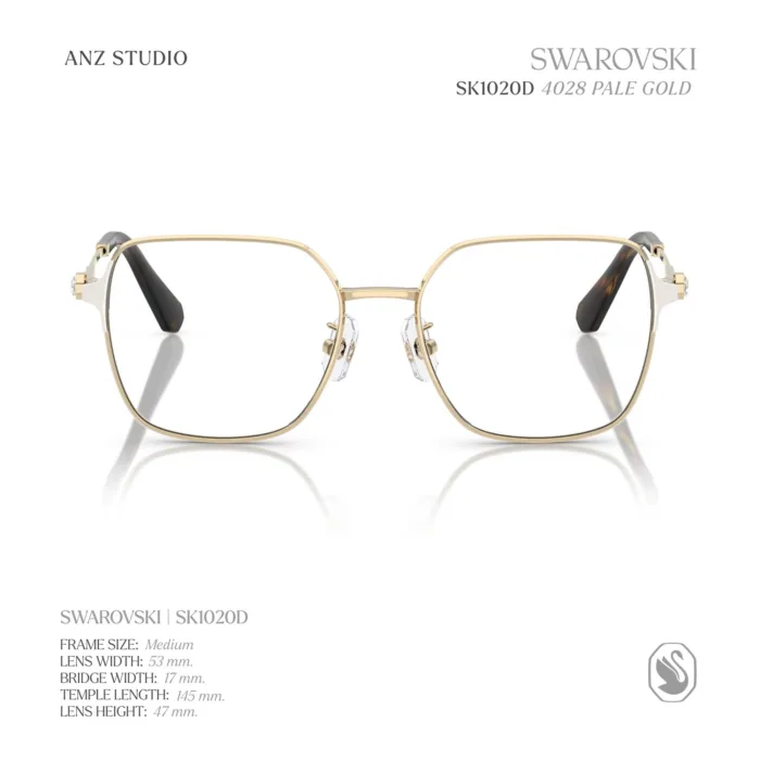 กรอบแว่นตา SWAROVSKI รุ่น SK1020D ทรง Irregular ประดับคริสตัล Octagon ของแท้ รับประกัน 2 ปี - Image 4