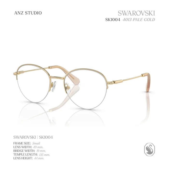 กรอบแว่นตา SWAROVSKI รุ่น SK1004 ทรง Phantos กรอบบางประดับคริสตัล ของแท้ รับประกัน 2 ปี - Image 4