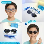กรอบแว่นตา ANZ MagSnap Round 2in1 พร้อมคลิปออนกันแดดแม่เหล็ก Polarized สำหรับเด็ก 6–12 ปี - Image 4