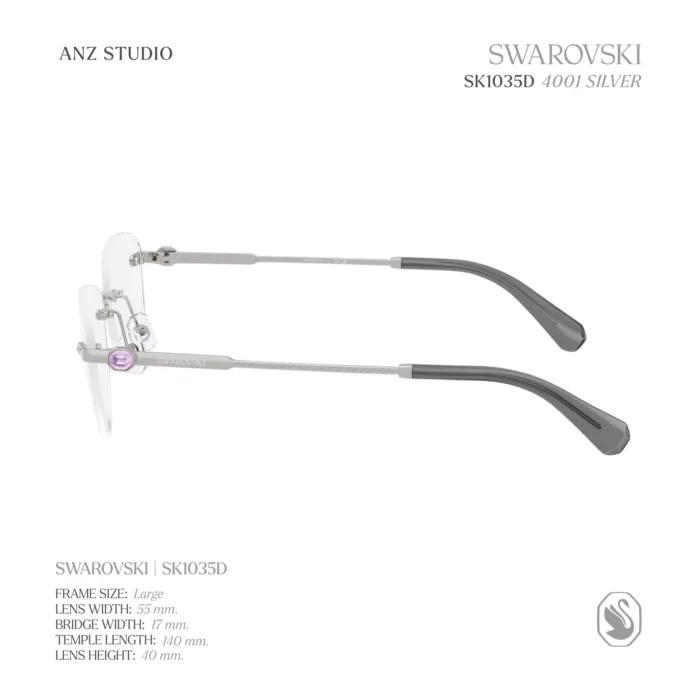 SWAROVSKI รุ่น SK1035D ทรง Oval ไร้ขอบ ประดับคริสตัลเหลี่ยมแปดมุม ของแท้ รับประกัน 2 ปี - Image 5