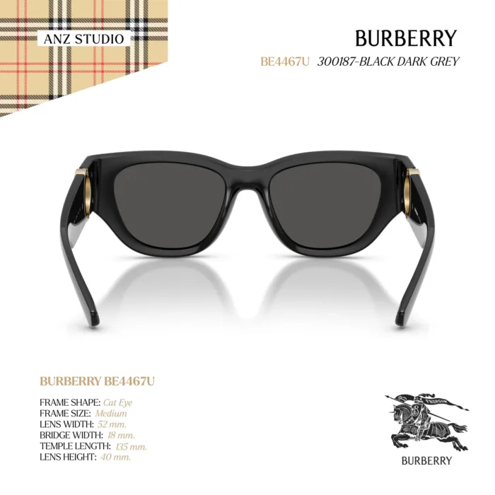 แว่นกันแดด BURBERRY รุ่น BE4467U ทรง Cat Eye ของแท้ รับประกัน 2 ปี - Image 5