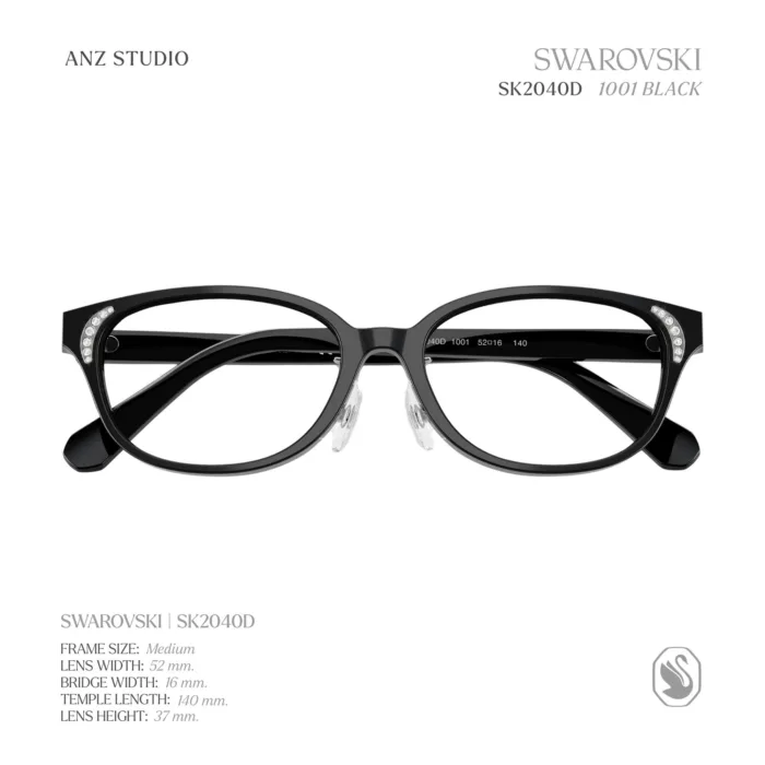 กรอบแว่นตา SWAROVSKI รุ่น SK2040D ทรง Oval ดีไซน์เรียบหรูด้วยกรอบผสมโลหะและอะซิเตท ของแท้ รับประกัน 2 ปี - Image 6