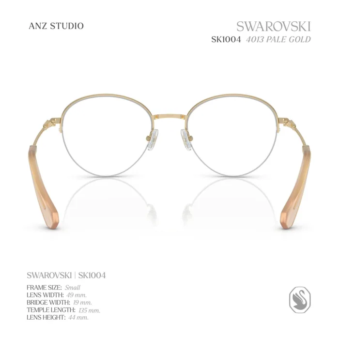 กรอบแว่นตา SWAROVSKI รุ่น SK1004 ทรง Phantos กรอบบางประดับคริสตัล ของแท้ รับประกัน 2 ปี - Image 6