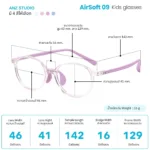 แว่นกรองแสงสำหรับเด็ก รุ่น AirSoft 09 แป้นจมูกและขาแว่น AirSoft Flexible นิ่ม เบา ใส่สบาย - Image 3