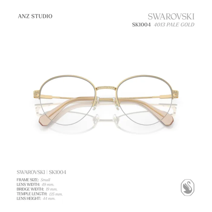 กรอบแว่นตา SWAROVSKI รุ่น SK1004 ทรง Phantos กรอบบางประดับคริสตัล ของแท้ รับประกัน 2 ปี - Image 7