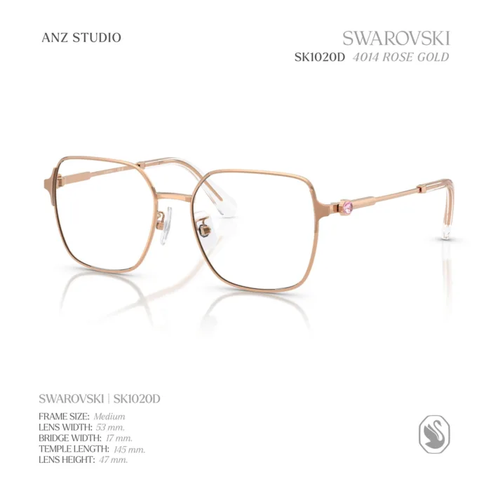 กรอบแว่นตา SWAROVSKI รุ่น SK1020D ทรง Irregular ประดับคริสตัล Octagon ของแท้ รับประกัน 2 ปี - Image 7