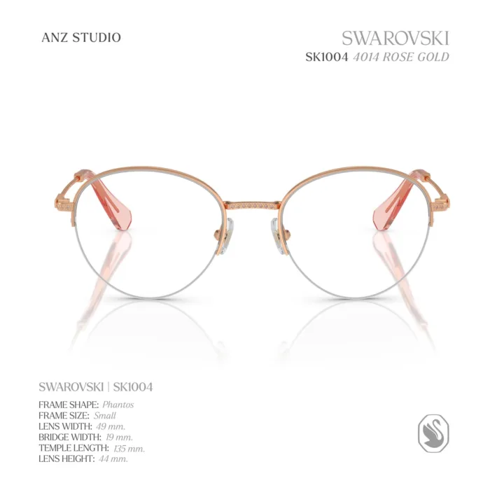 กรอบแว่นตา SWAROVSKI รุ่น SK1004 ทรง Phantos กรอบบางประดับคริสตัล ของแท้ รับประกัน 2 ปี - Image 8