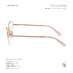 กรอบแว่นตา SWAROVSKI รุ่น SK1023 ทรง Cat Eye กึ่งไร้ขอบ พร้อมบานพับประดับคริสตัล Pavé ของแท้ รับประกัน 2 ปี - Image 4
