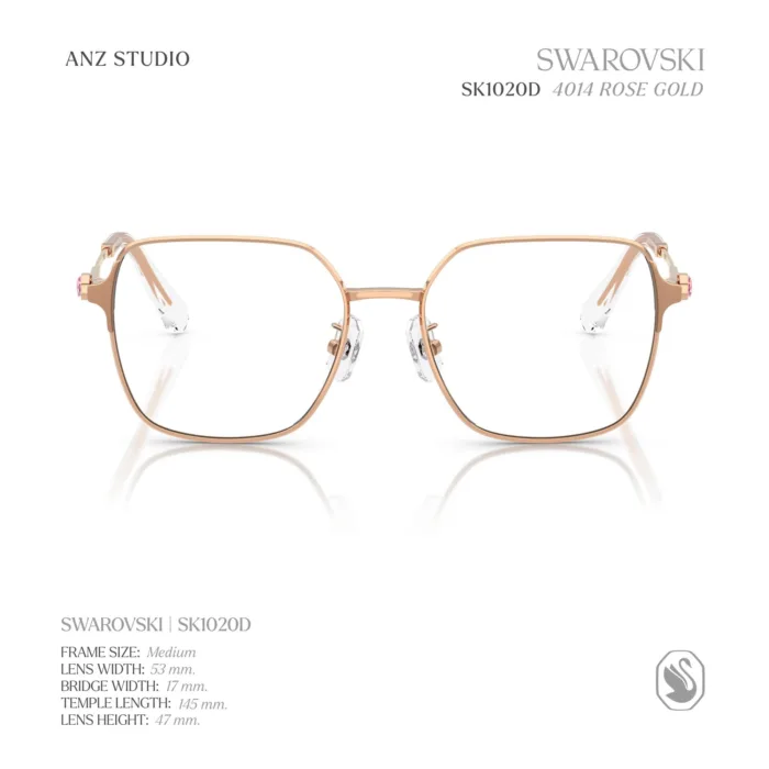 กรอบแว่นตา SWAROVSKI รุ่น SK1020D ทรง Irregular ประดับคริสตัล Octagon ของแท้ รับประกัน 2 ปี - Image 8