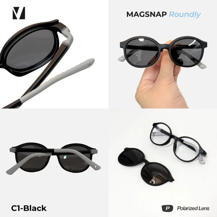 แว่นตาเด็กกรองแสงสีฟ้า vanta. MagSnap Roundly พร้อม Clip-on แม่เหล็ก Polarized UV400 อายุ 6–12 ปี - Image 8