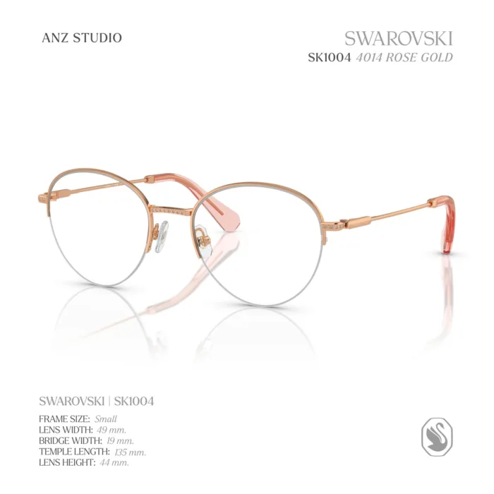 กรอบแว่นตา SWAROVSKI รุ่น SK1004 ทรง Phantos กรอบบางประดับคริสตัล ของแท้ รับประกัน 2 ปี - Image 9