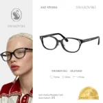 กรอบแว่นตา SWAROVSKI รุ่น SK2040D ทรง Oval ดีไซน์เรียบหรูด้วยกรอบผสมโลหะและอะซิเตท ของแท้ รับประกัน 2 ปี