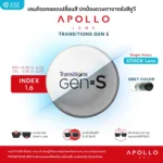 ANZ STUDIO ตัดเลนส์เปลี่ยนสี Transitions Gen S (Stock Lens) เลนส์ออโต้ จากแบรนด์ Apollo - Image 6