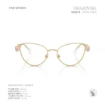 กรอบแว่นตา SWAROVSKI รุ่น SK1024 ทรง Cat Eye เฟรมโลหะประดับคริสตัล ของแท้ รับประกัน 2 ปี - Image 3
