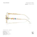 กรอบแว่นตา SWAROVSKI รุ่น SK1024 ทรง Cat Eye เฟรมโลหะประดับคริสตัล ของแท้ รับประกัน 2 ปี - Image 4