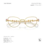 กรอบแว่นตา SWAROVSKI รุ่น SK1024 ทรง Cat Eye เฟรมโลหะประดับคริสตัล ของแท้ รับประกัน 2 ปี - Image 6
