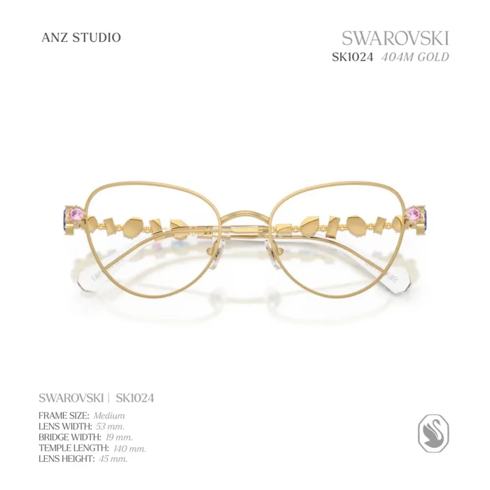 กรอบแว่นตา SWAROVSKI รุ่น SK1024 ทรง Cat Eye เฟรมโลหะประดับคริสตัล ของแท้ รับประกัน 2 ปี - Image 6