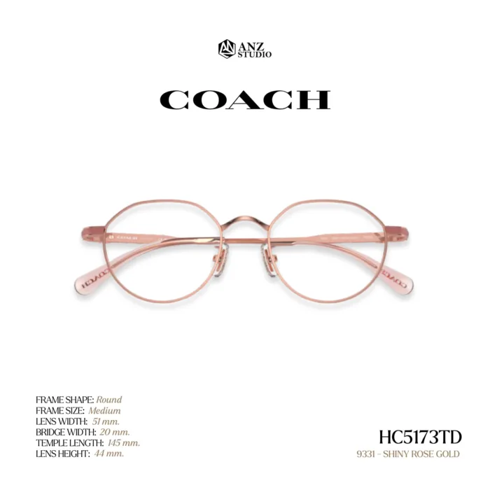 กรอบแว่นตา COACH รุ่น HC5173TD ทรง Round Titanium ดีไซน์เรียบหรู น้ำหนักเบา รับประกัน 2 ปี - Image 9