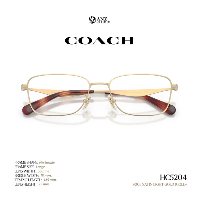 กรอบแว่นตา COACH รุ่น HC5204 ทรง Rectangle Metal ดีไซน์ Pillow Tabby รับประกัน 2 ปี - Image 9