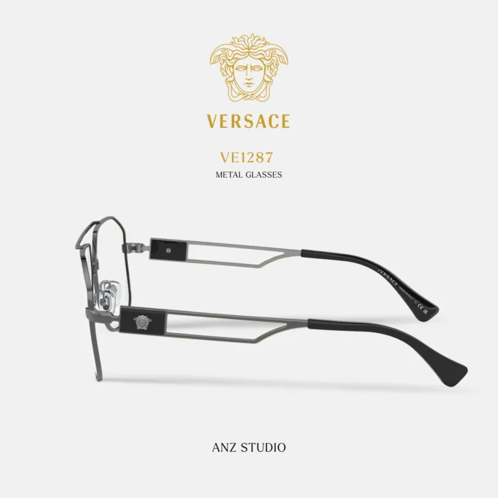 กรอบแว่นตา VERSACE รุ่น VE1287 ทรง Pilot เมดูซ่าสุดหรู ของแท้ รับประกัน 2 ปี - Image 10