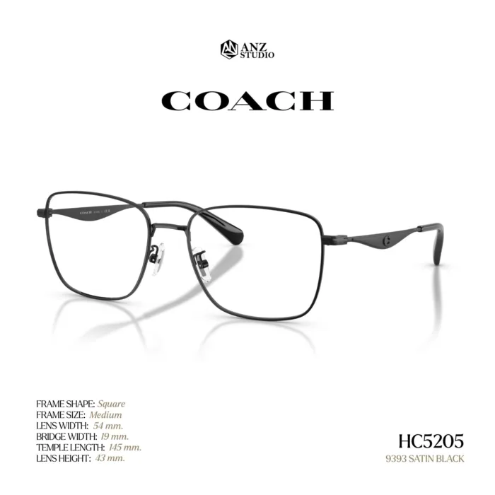 กรอบแว่นตา COACH รุ่น HC5205 ทรง Square โลหะดีไซน์เรียบหรู รับประกัน 2 ปี - Image 2