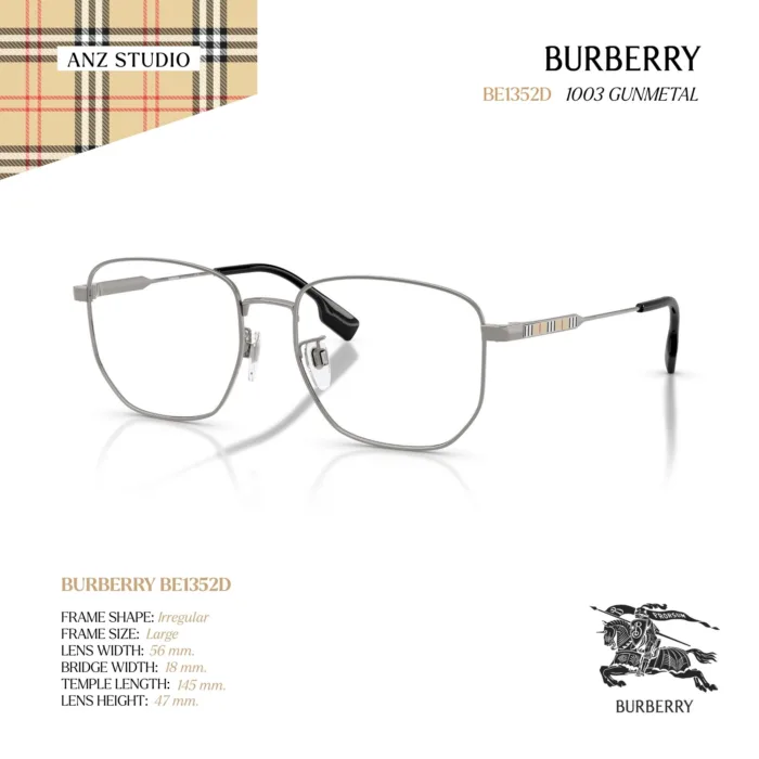 กรอบแว่นตา BURBERRY รุ่น BE1352D ทรง Irregular ของแท้ รับประกัน 2 ปี - Image 2
