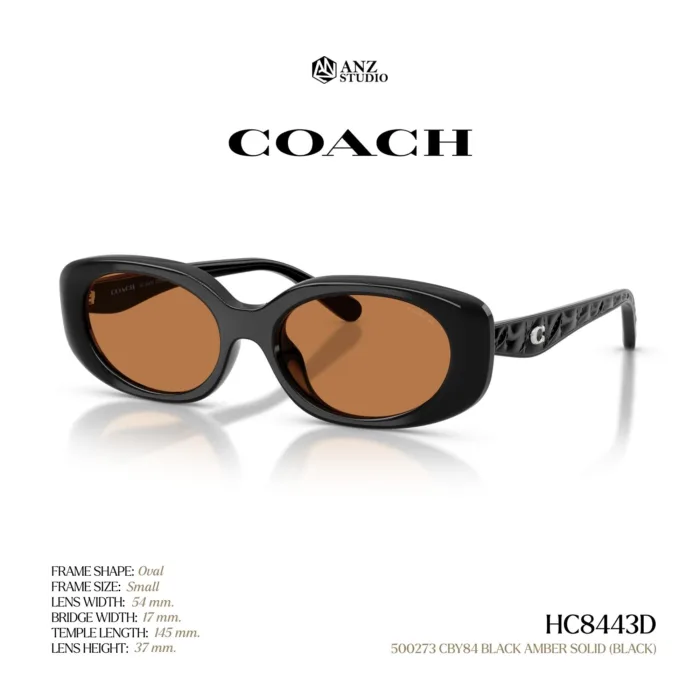 แว่นกันแดด COACH รุ่น HC8443D ทรง Oval ดีไซน์ Pillow Tabby รับประกัน 2 ปี - Image 3
